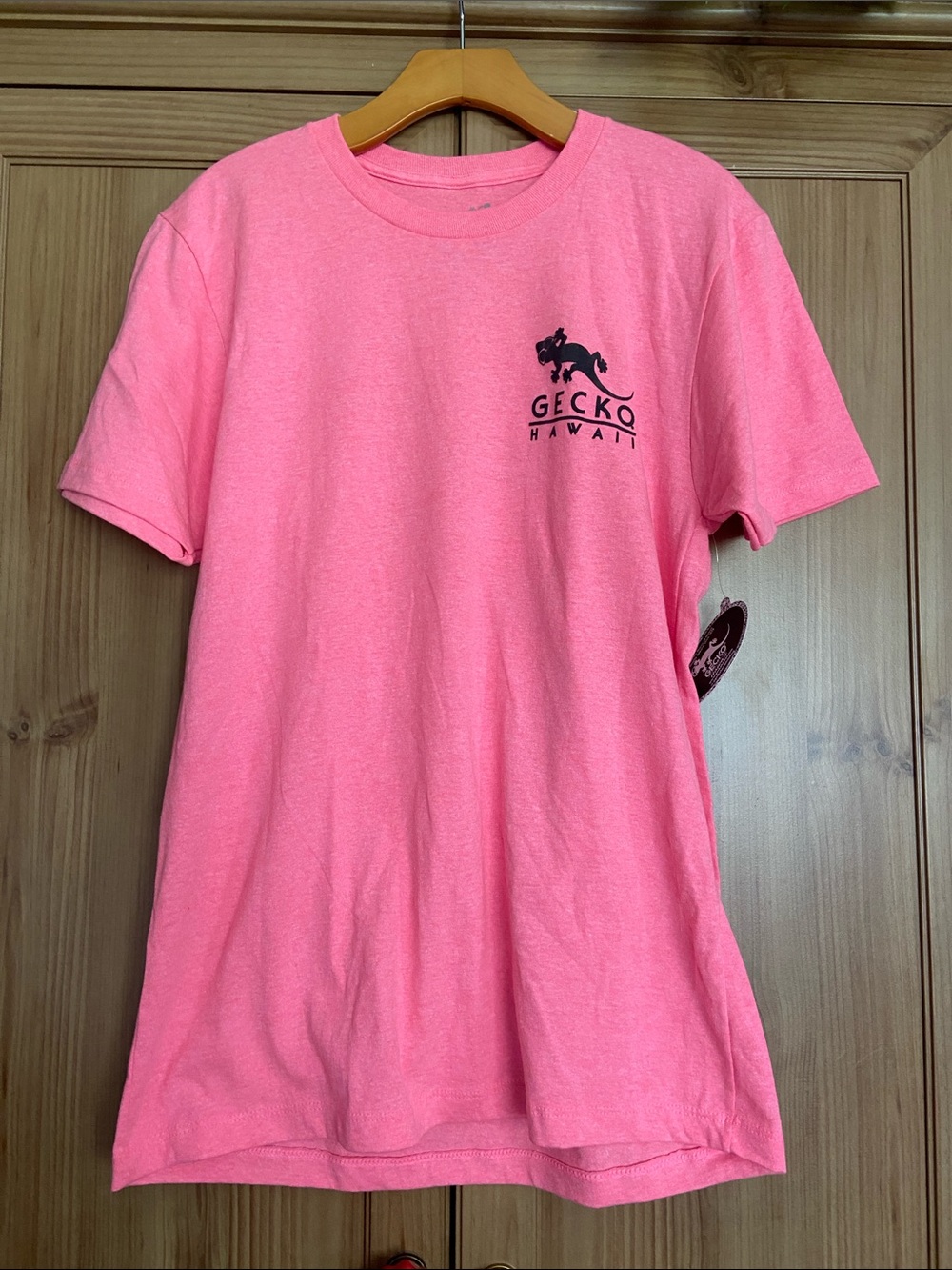 Gecko Hawaii Hot Pink Graphic Tee Island Tours M New with Tags